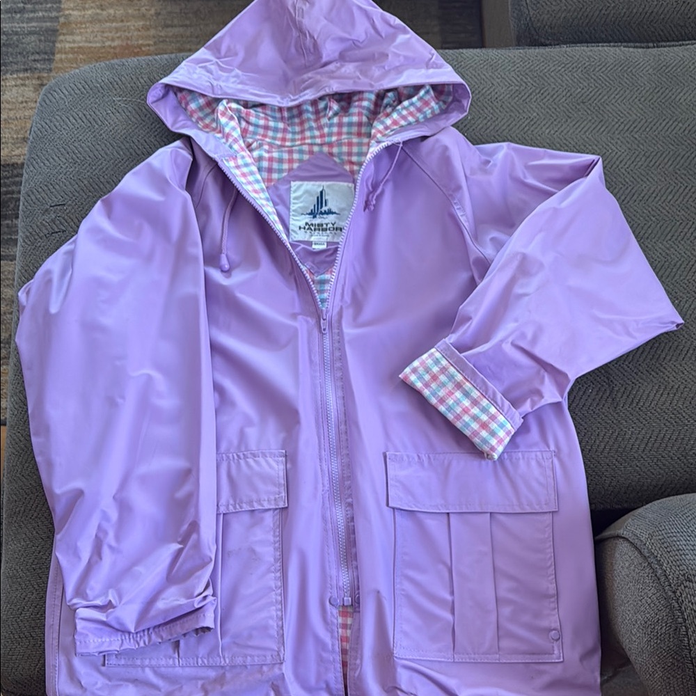 Purple Rain Jacket with Plaid Lining